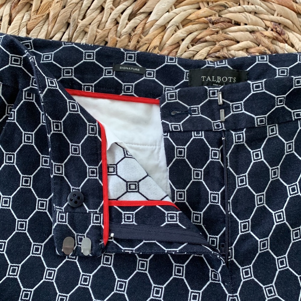 Talbots Geo Print Signature Fit Crop - image 6